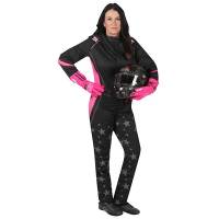 Simpson - Simpson Vixen II Galaxy Women's Racing Suit - Black/Pink - Large (Women's 12-14)