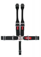 Crow Safety Gear - Crow 5-Way Standard 3" Latch & Link w/ Dog Bone Harness - Sprint Car/Midget/Mini-Micro Sprint - SFI 16.1 - Black