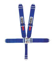 Crow Safety Gear - Crow 5-Way Duck Bill 3" Latch & Link Harness - Stock Car/Off-Road/IMCA Modified- SFI 16.1 - Blue