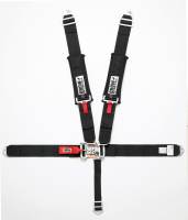 Crow Safety Gear - Crow 5-Way Duck Bill 3" Latch & Link Harness - 55'' Seat Belts - Stock Car/Off-Road - SFI 16.1 - Black