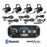 Rugged Radios - Rugged Radios RRP696 4 Person Bluetooth Intercom System with Behind the Head (BTH) Headsets