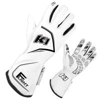 K1 RaceGear - K1 RaceGear Flight Glove - White/Gray - Medium