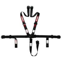 RaceQuip - RaceQuip 5 Point 2" Latch & Link Harness - Pull Up - Individual Shoulder Harness - Bolt-in/Wrap Around - Black