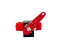 Waterman Racing Components - Waterman Fuel Shutoff Valve - Manual - 6 AN Male Inlet - 6 AN Male Outlet - Black/Red