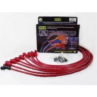 Taylor Cable Products - Taylor 8mm Pro "Race Fit" Wire Spark Plug Wire Set - Red - SB Chevy 262-400 - TCW Wire Conductor - 90° Plug Boots, HEI Style Distributor Cap - For Under Valve Cover Applications