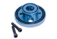 Moroso Performance Products - Moroso Chevy Billet Oil Filter Block-Off Plate - World Products Merlin BB or Standard SB and BB Mark IV) Chevy Applications Without Bolt Hole At Center of Filter Pad