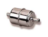 Holley Performance Products - Holley Chrome In-Line Fuel Filter - 3/8"