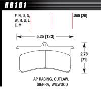 Hawk Performance - Hawk Performance Black Brake Pads - Fits Wilwood Superlite, Outlaw 3000, 4000, AP Racing SC200, 300