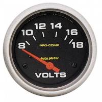 Auto Meter - Auto Meter Pro Comp Electric Voltmeter Gauge - 2-5/8" - 8-18 Volts