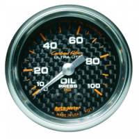 Auto Meter - Auto Meter Carbon Fiber Oil Pressure Gauge - 2-1/16" - 0-100 PSI