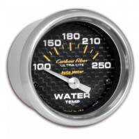 Auto Meter - Auto Meter Carbon Fiber Electric Water Temperature Gauge - 2-1/16" - 100°-250° F
