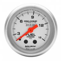 Auto Meter - Auto Meter Mini Ultra-Lite Fuel Pressure Gauge - 2-1/16" - 0-15 PSI