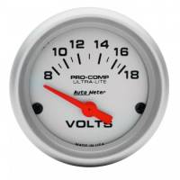 Auto Meter - Auto Meter Mini Ultra-Lite Electric Voltmeter Gauge - 2-1/16" - 8-18 Volts