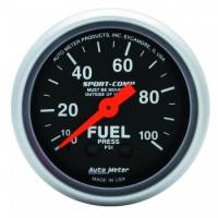Auto Meter - Auto Meter 2-1/16" Mini Sport-Comp Fuel Pressure Gauge - 0-100 PSI