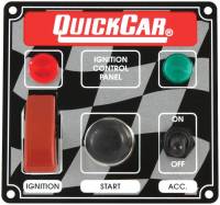 QuickCar Racing Products - QuickCar ICP01 Ignition Panel - Flip Cover Ignition Switch w/ Accessory Switch, Start Button & 2 Pilot Lights