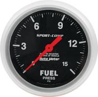 Allstar Performance - Allstar Performance 2-5/8" Auto Meter Fuel Pressure Gauge - Sport Comp - 15 PSI