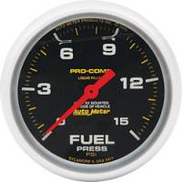Allstar Performance - Allstar Performance 2-5/8" Auto Meter Fuel Pressure Gauge - Pro Comp - 15 PSI