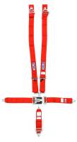 RJS Racing Equipment - RJS 5-Point Restraint System - Individual Shoulder Harness - Wrap Around Mount - 3" Anti-Sub - Red