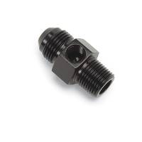 Russell Performance Products - Russell ProClassic Flare to Pipe Pressure Adapter (1/8" NPT Side Port) -06 AN w/ 3/8" NPT - Black