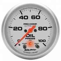 Auto Meter - Auto Meter 2-5/8" Ultra-Lite Electric Oil Pressure Gauge w/ Peak Memory & Warning - 0-100 PSI