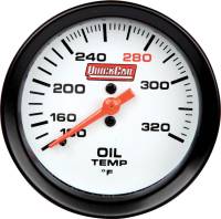 QuickCar Racing Products - QuickCar Extreme Oil Temp Gauge w/ Built-In LED Warning Light - 2-5/8"