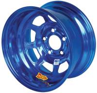 Aero Race Wheel - Aero 52 Series IMCA Rolled Wheel - Blue Chrome - 15" x 8" - 5 x 5" - 4" BS - 19 lbs.