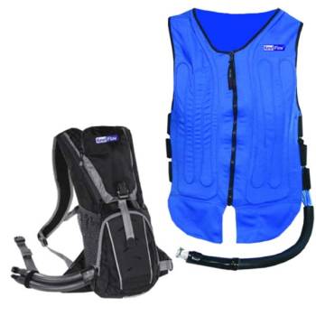 TechNiche International - TechNiche International KEWLFLOW„¢ Circulatory Cooling Vest w/ Portable Backpack, Includes Battery Pack - Blue