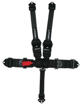 Impact - Impact Racer Series 5-Point Latch & Link Restraints - HNR 2" to 3" Shoulder Harness - Fixed Left Lap Belt - Pull Down Adjust - Bolt In/Wrap Around
