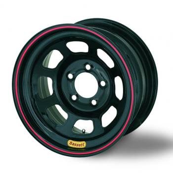 Bassett Racing Wheels - Bassett D-Hole Lightweight Wheel - 15" x 7" - 4 x 100mm - Black - 4" Back Spacing - 16 lbs.