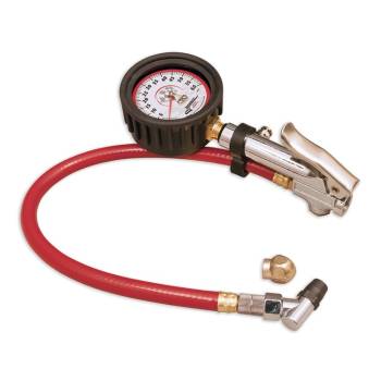 Longacre Racing Products - Longacre Deluxe 2-1/2" Glow-In-The-Dark Quick Fill Tire Pressure Gauge 0-60 psi by 1/2 lb