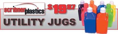 Scribner Plastics 5 Gallon Utility Jugs are available in a variety of colors!