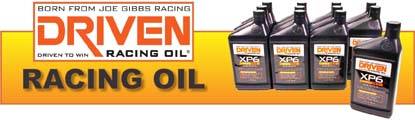 Driven Racing Oil from Joe Gibbs Racing is formulated specifically for all-out race engines!