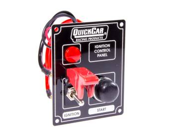 QuickCar Racing Products - QuickCar Ignition Control Panel w/Flip Switch Ignition Cover - Warning Light - Black