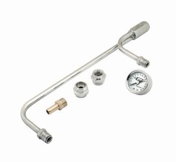 Mr. Gasket - Mr. Gasket Chrome Plated Fuel Lines With Fuel Pressure Gauge 1559 Holley w/ 9 5/16" Centers