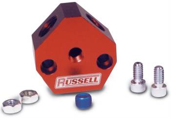 Russell Performance Products - Russell Fuel Y-Block 1/2 Inlet & Dual 3/8 Outlets