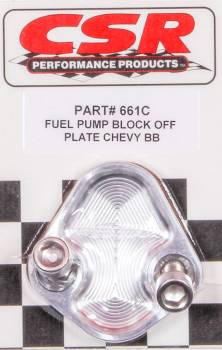 CSR Performance Products - CSR Performance BB Chevy Fuel Pump Block-Off Plate - Clear