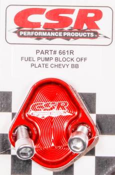 CSR Performance Products - CSR Performance BB Chevy Fuel Pump Block-Off Plate - Red