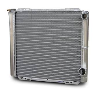 AFCO Racing Products - AFCO Aluminum Double Pass Radiator - 19" x 22" - Inlet 1-1/2" Right, Outlet 1-3/4" Right