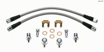 Wilwood Engineering - Wilwood 14" Flexline Kit -03 AN Straight to -03 AN Straight Ends - 7/16-20 Banjo / 3 to 3/8-24 Inverted Flare Fittings - Wilwood D52 Caliper