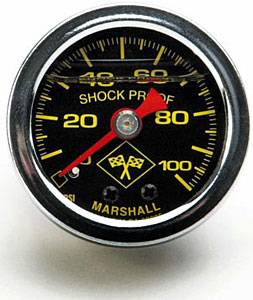 Russell Performance Products - Russell 0-100 psi Fuel Pressure Gauge Black Face/Chrome Case