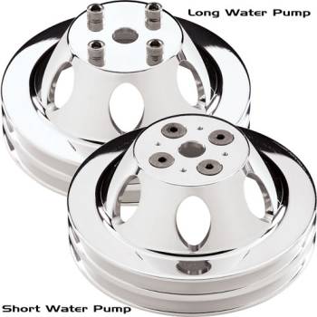 Billet Specialties - Billet Specialties Polished SB Chevy Single Groove Water Pump Pulley - SB Chevy - Short Water Pump