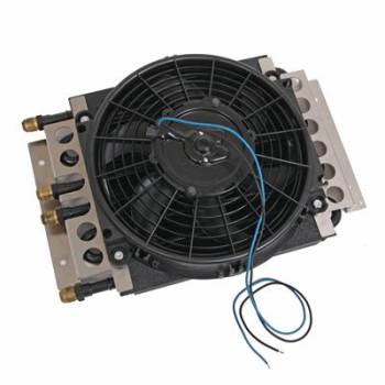 Derale Performance - Derale Dual Circuit Oil Cooler w/ Fan 8 AN 4 & 4 Pass
