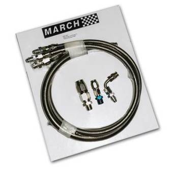 March Performance - March Performance Stainless Steel Braided Power Steering Hose Kit