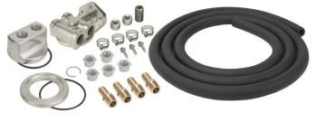 Derale Performance - Derale Single Mount Universal Oil Filter Relocation Kit, 1/2" NPT Side Ports, 3/4"-16 Filter Thread