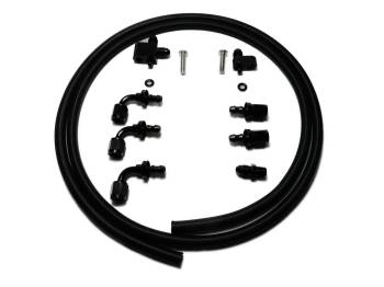 C&R Racing - C&R Racing LS Steam Line Kit -4 AN Black Fittings / Hose - For EFI Or Carburated Applications - For Front Head Ports
