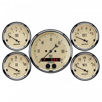 Auto Meter - Auto Meter Antique Beige Gauge Kit - w/GPS Speedometer