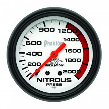 Auto Meter - Auto Meter Phantom Mechanical Nitrous Pressure Gauge - 2-5/8 in.