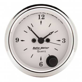 Auto Meter - Auto Meter Old Tyme White Clock - 2-1/16 in.