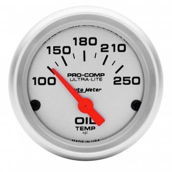 Auto Meter - Auto Meter Mini Ultra-Lite Electric Oil Temperature Gauge - 2-1/16" - 100-250 F