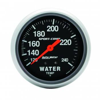 Auto Meter - Auto Meter 100-240  Sport-Comp Water Temperature Gauge - 2-5/8"